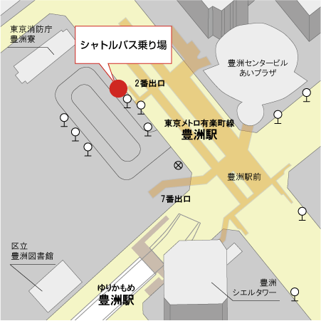 豊洲駅シャトルバス案内図