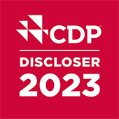 CDP気候変動レポート2023「A-」の評価獲得のロゴ