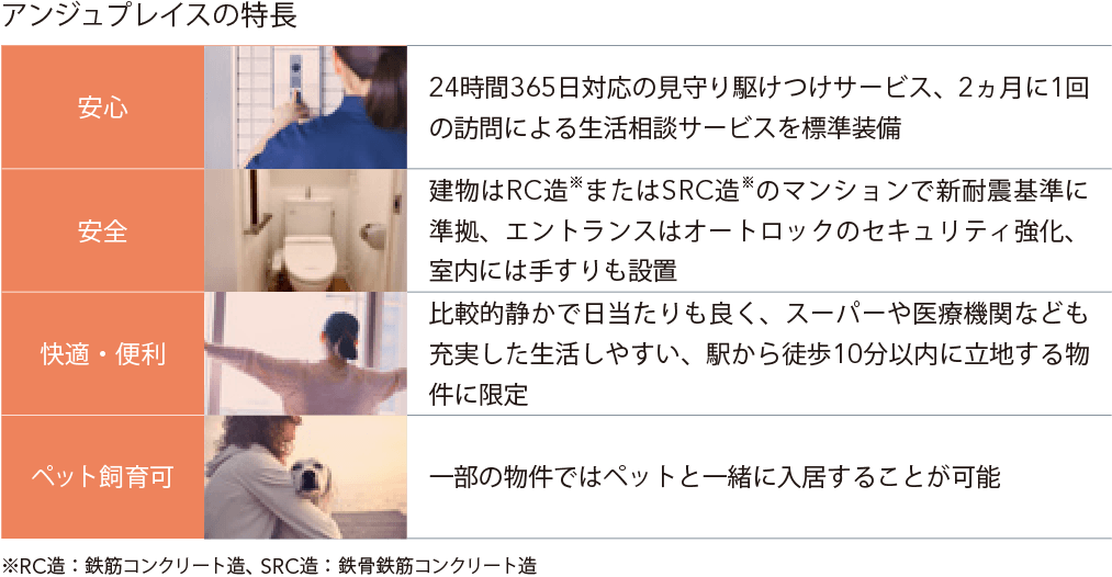 アンジュプレイスの特長