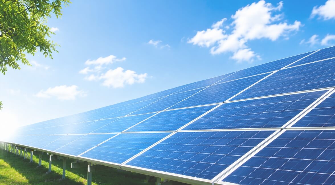 敷地外に設置された大規模太陽光発電所