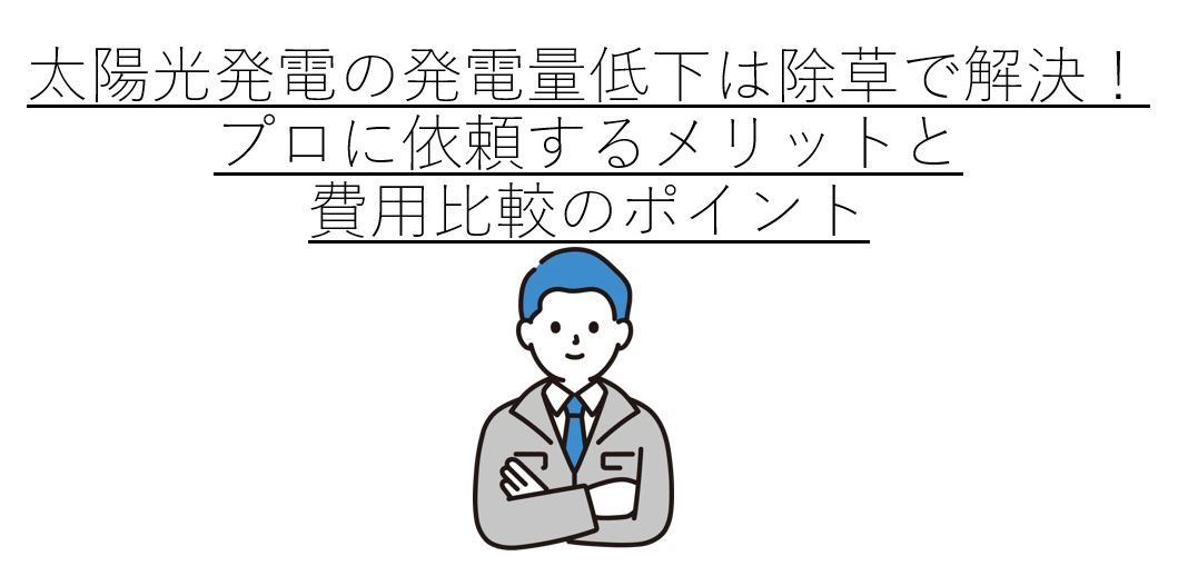 太陽光発電の発電量低下は除草で解決!プロに依頼するメリットと費用比較のポイント